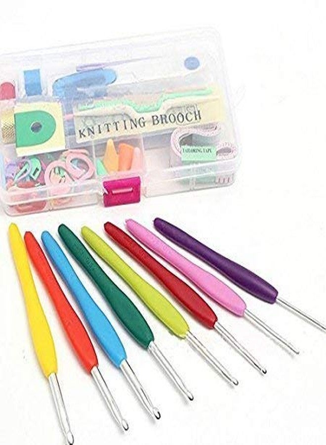 Firstdemand Knitting Crochet Hook Needle Set, 52pcs Ergonomic Sewing Kit 0.6mm-6mm, 1 Scissor, Tape Measure, Hand Knitte DIY Weave Yarn Craft Tools to Knit Hats, Socks, Sweaters - Image 3